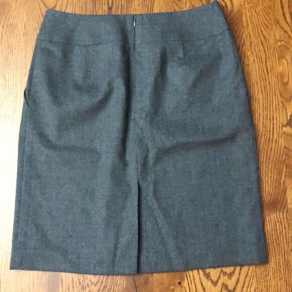 TALBOTS 6P VTG Gray Italian Wool A-Line Short Skirt Career Business Stretch 90s - Picture 2 of 11